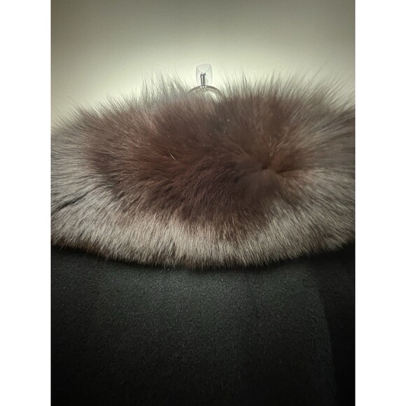 Vintage Forstmann 100% Wool Coat w/ Real Mink Fur Collar | Black | 1950s-60s M/L - Picture 5 of 8